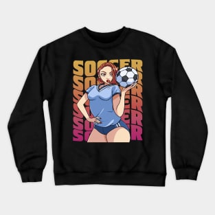 Female Soccer Player Boys Girls Goalkeeper Futbol Lover Gift Crewneck Sweatshirt